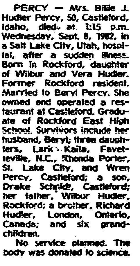 Billie Hudler (percy)