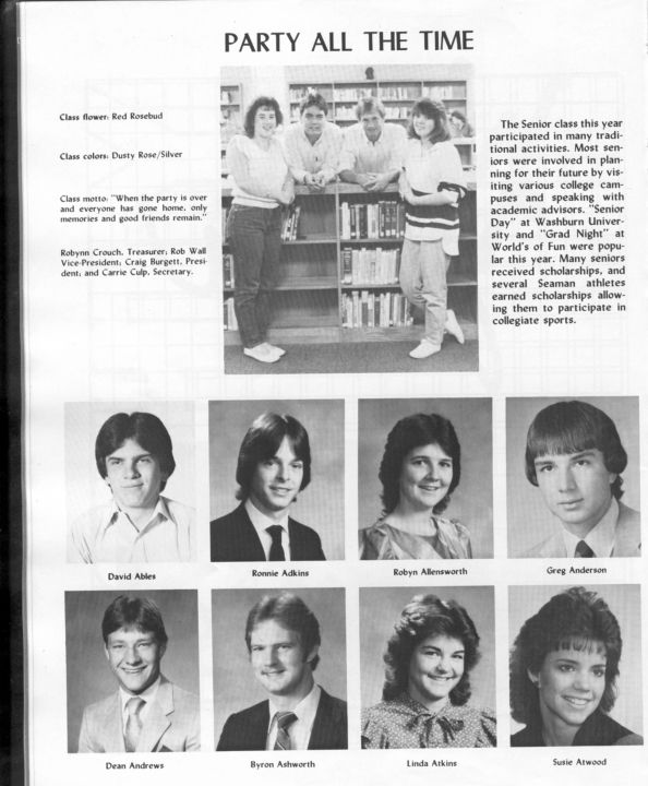 Class of 1986 Senior Yearbook pictures